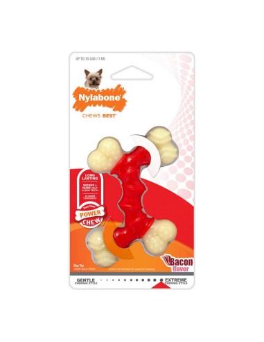 Jouet pour chien Nylabone Extreme Chew Double Bacon Taille M Nylon Thermoplastique