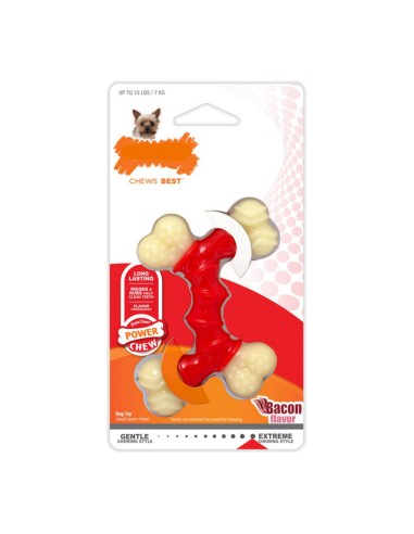 Jouet pour chien Nylabone Extreme Chew Double Bacon Taille XL Nylon Thermoplastique