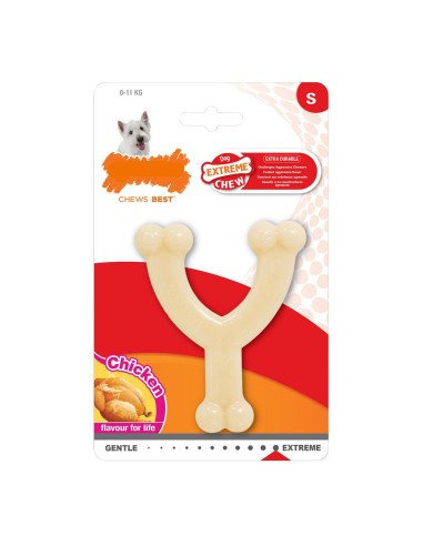 Jouet pour chien Nylabone Extreme Chew Wishbone Taille S Poulet Nylon