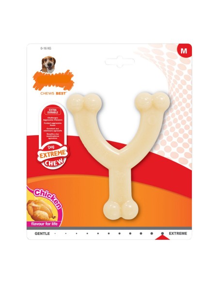 Jouet pour chien Nylabone Extreme Chew Wishbone Taille M Poulet Nylon