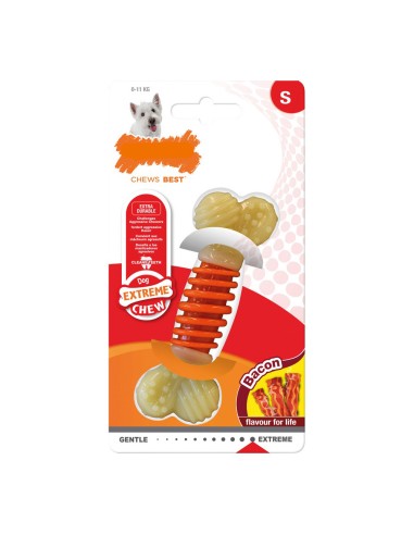 Jouet pour chien Nylabone Extreme Chew Pro Action Bacon Taille S Nylon