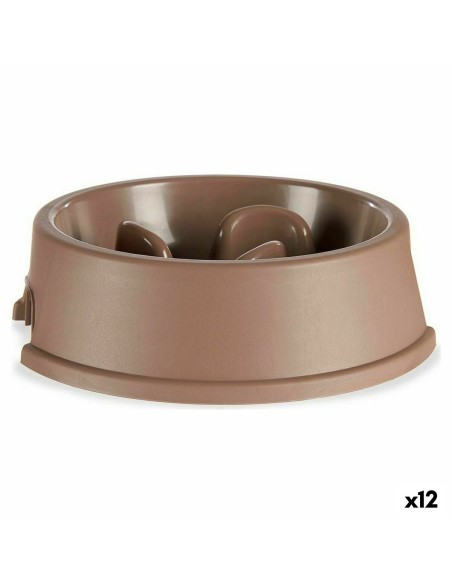 Gamelle à Alimentation Lente pour Animaux de Compagnie Beige Plastique (27 x 7,5 x 27 cm) (12 Unités)