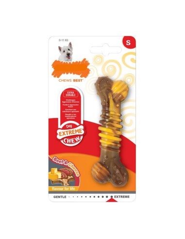 Jouet pour chien Nylabone Dura Chew Viande Fromage Naturel Taille S Nylon