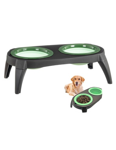 Mangeoire pour chiens Caison Silicone 39 x 21 x 13 cm Double