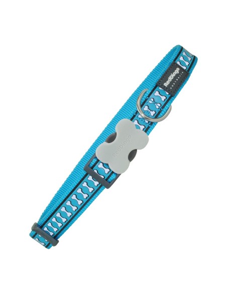 Collier pour Chien Red Dingo Réfléchissant Os Turquoise (2,5 x 41-63 cm)