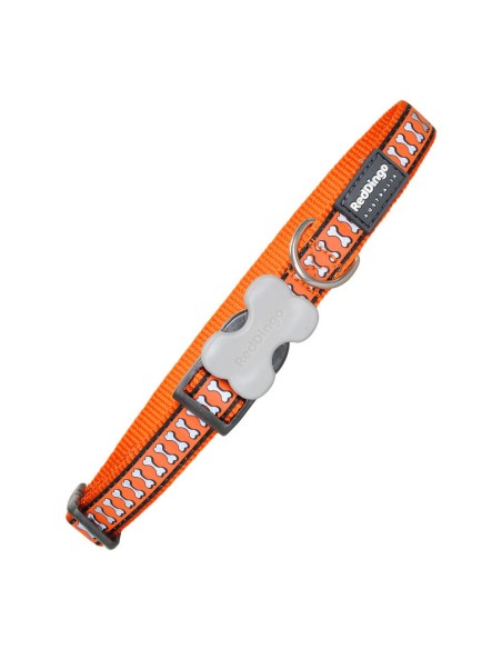 Collier pour Chien Red Dingo Réfléchissant Os Orange (1,5 x 24-36 cm)