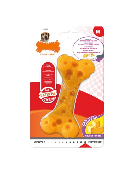 Jouet pour chien Nylabone Dura Chew Fromage Taille M Nylon