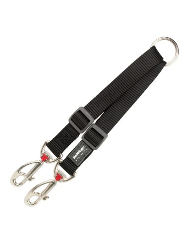 2 Coupleur pour laisse de chien Red Dingo Noir (2 x 25-34 cm)