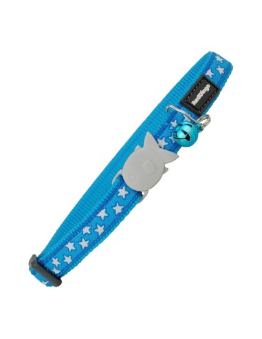 Collier pour chat Red Dingo Style Bleu Etoiles (1,2 x 20-32 cm)