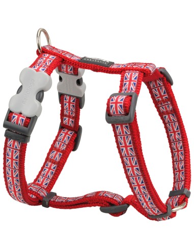 Harnais pour Chien Red Dingo Union Jack 25-39 cm Rouge