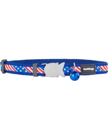 Collier pour chat Red Dingo US Flag 20-32 cm Bleu