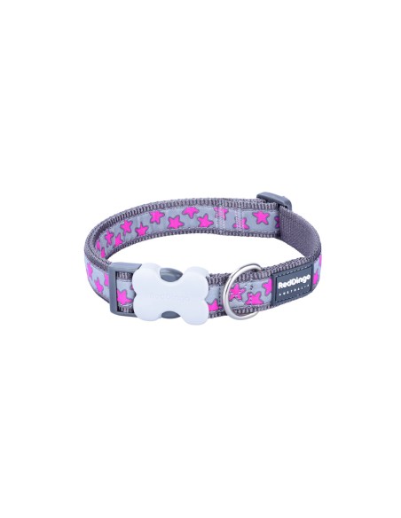 Collier pour Chien Red Dingo STYLE HOT PINK ON COOL GREY 15 mm x 24-36 cm Gris