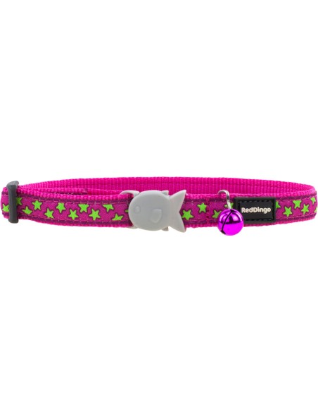 Collier pour Chien Red Dingo STYLE STARS LIME ON HOT PINK 15 mm x 24-36 cm