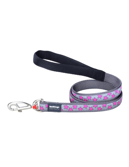 Laisse pour Chien Red Dingo STYLE HOT PINK ON COOL GREY 15mm x 120 cm