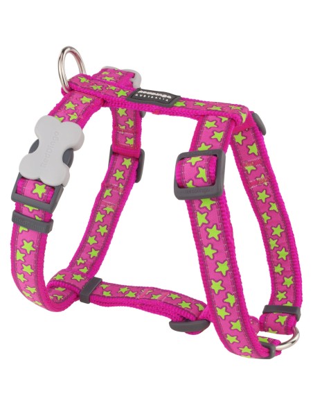 Harnais pour Chien Red Dingo STYLE STARS LIME ON HOT PINK 36-54 cm 30-48 cm