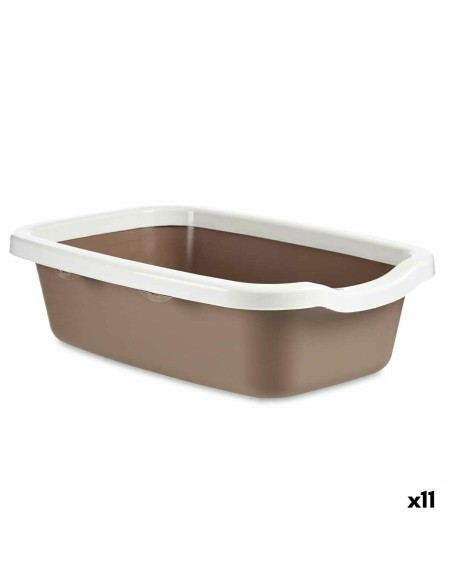 Bac à litière pour chats Blanc Beige Plastique 38 x 16 x 58,5 cm (11 Unités)