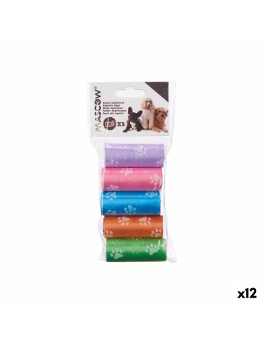 Sacs d'hygiène Multicouleur Plastique Animaux de compagnie 5 Pièces (12 Unités)