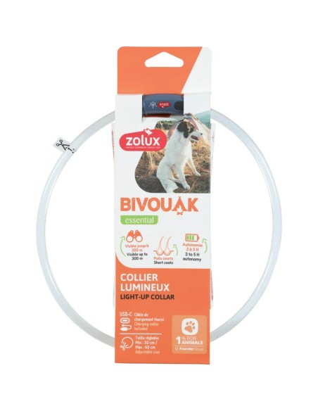 Collier pour Chien Zolux BIVOUAK LED Bleu 60 cm 30 cm